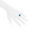 Pomellato Capri ring in white gold,  turquoise and diamonds - Detail D1 thumbnail