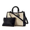 Dior Diorissimo large model handbag in white canvas and blue leather - 00pp thumbnail