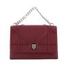 Dior Diorama handbag in burgundy leather - 360 thumbnail