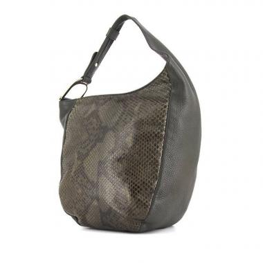 Bolso de mano Gucci Greenwich Hobo en cuero granulado caqui y piel de pitón caqui