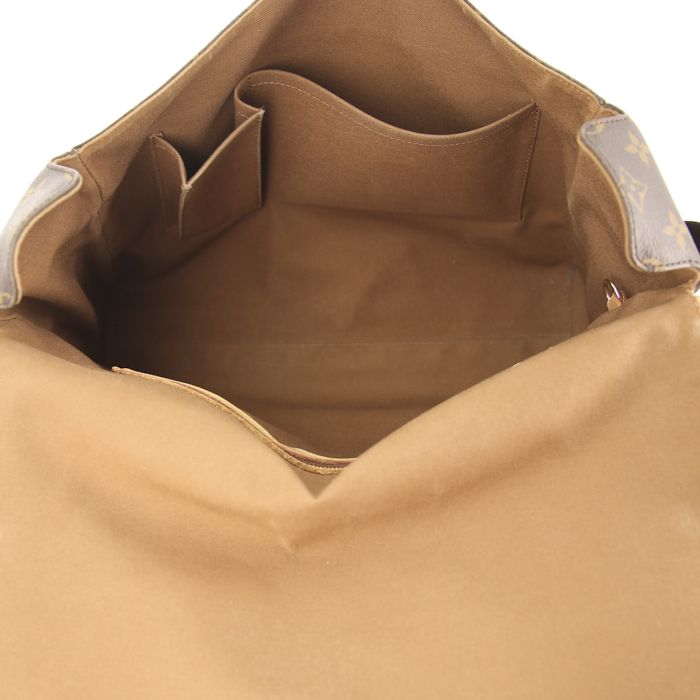 Louis Vuitton Abbesses shoulder bag in monogram canvas and natural leather - Detail D2