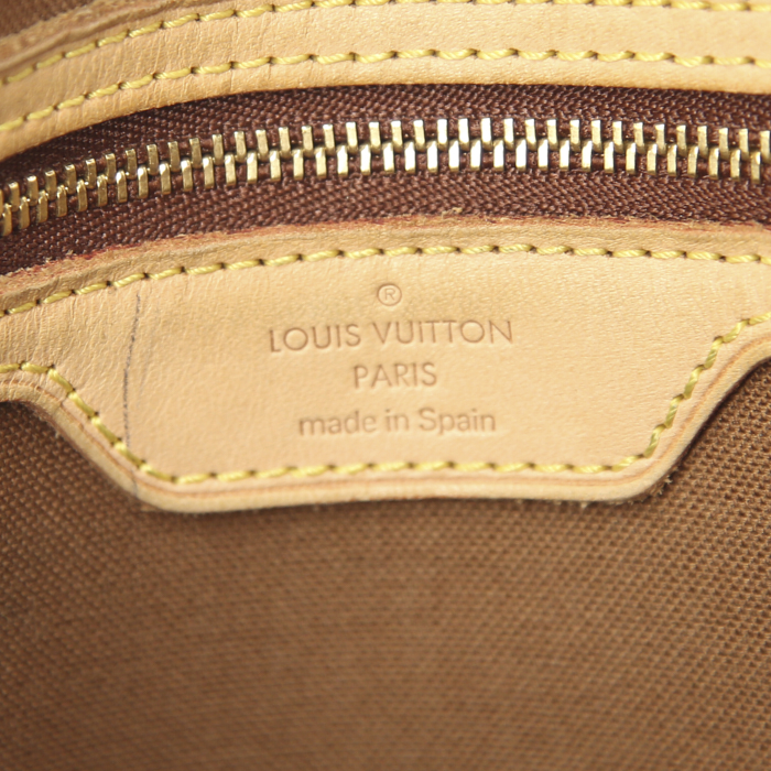 Louis Vuitton Abbesses shoulder bag in monogram canvas and natural leather - Detail D3