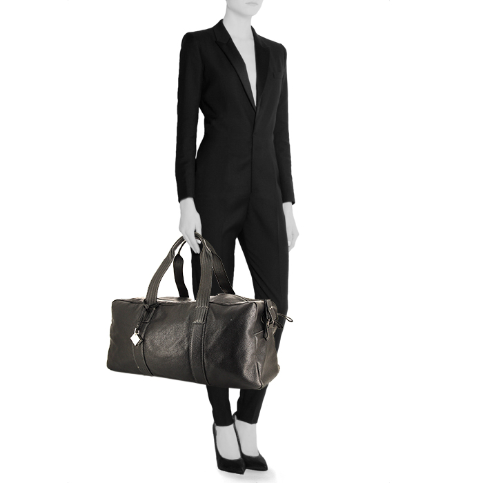 Dupont travel bag in black leather - Detail D2