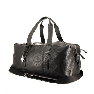 Borsa da viaggio Dupont in pelle nera