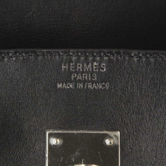 Sac à main Hermes Birkin 35 cm en cuir box noir - Detail D3