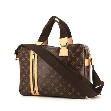 Borsa portadocumenti Louis Vuitton in tela monogram e pelle naturale