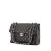 Chanel Timeless jumbo handbag in navy blue quilted leather - 00pp thumbnail