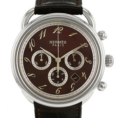 Montre Hermes Arceau Chrono en acier Ref :  AR4.910 Vers  2000
