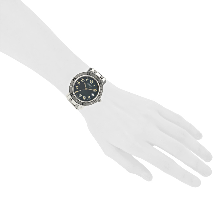 Montre Hermes Clipper en acier Ref :  CL7.710 Vers  2000 - Detail D1
