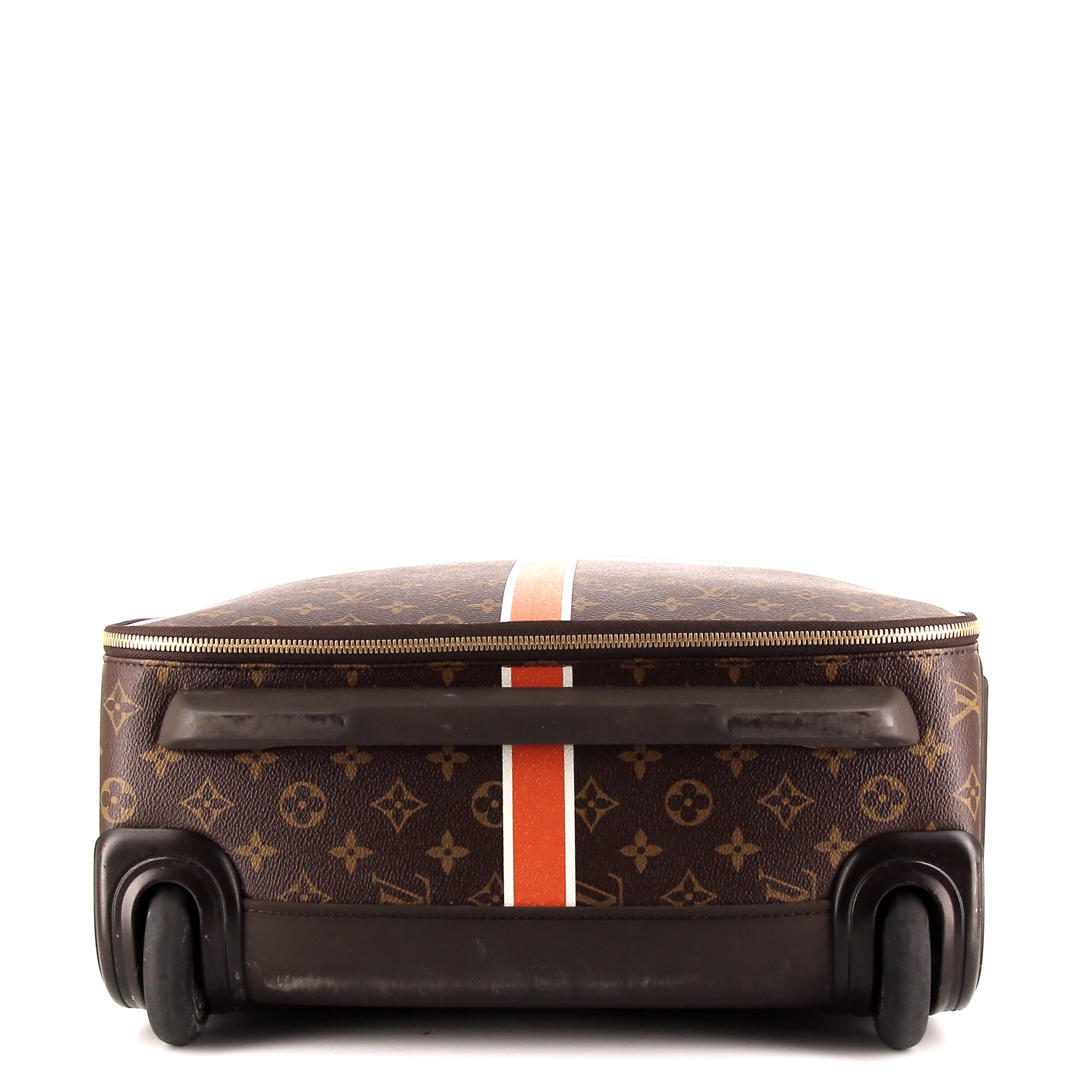 Valise Louis Vuitton Pegase en toile monogram et cuir naturel - Detail D4