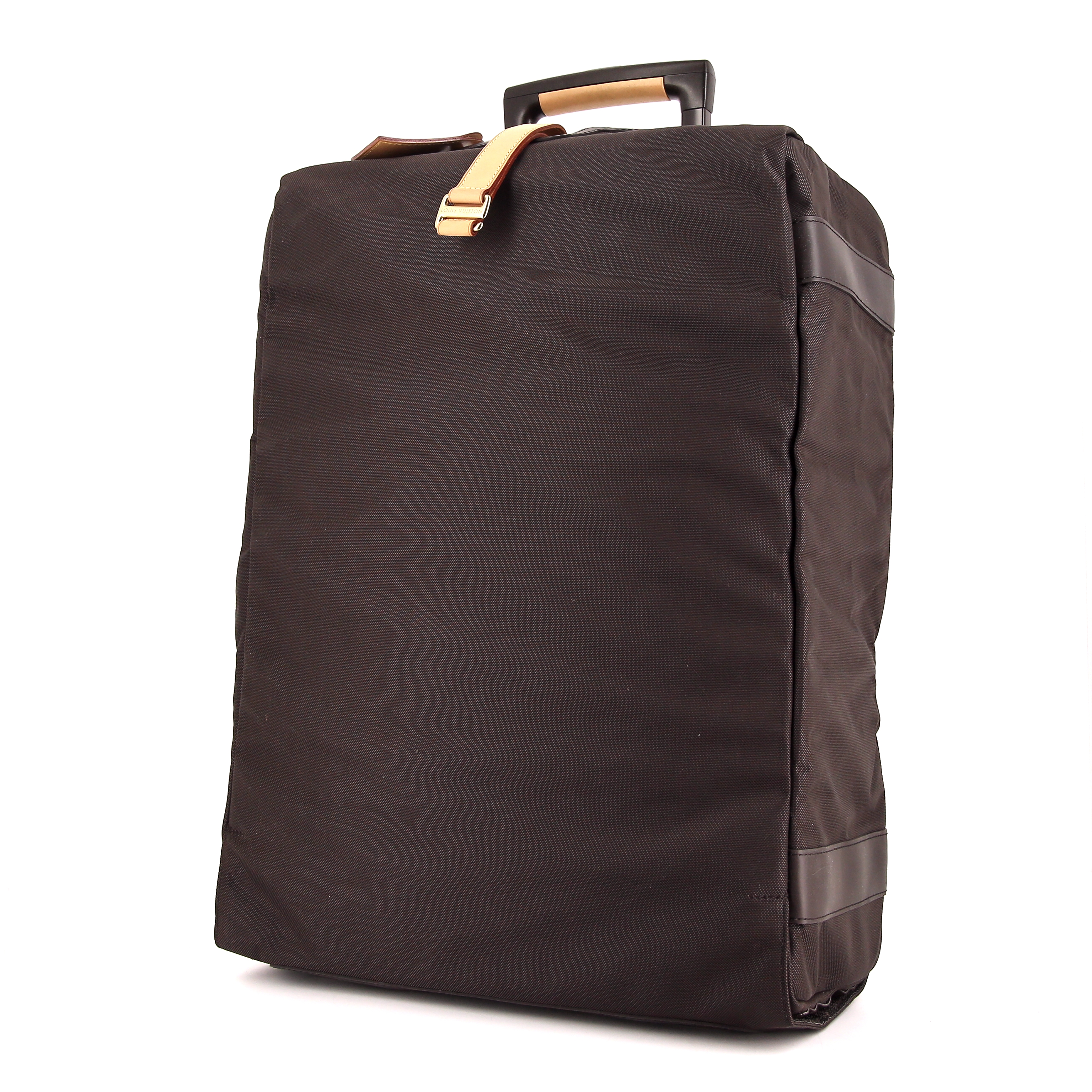 Louis Vuitton Pegase suitcase in monogram canvas and natural leather - Detail D5