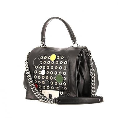 Bolso bandolera Celine en cuero negro y multicolor