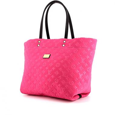 Sac cabas Louis Vuitton en tissu monogram rose et cuir noir