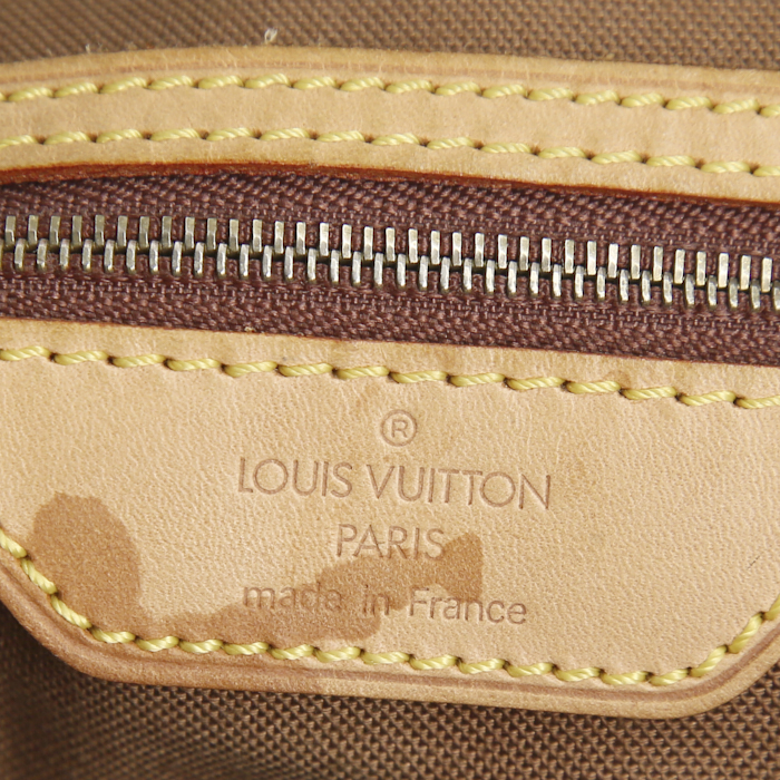 Sac cabas Louis Vuitton Mezzo en toile monogram et cuir naturel - Detail D3