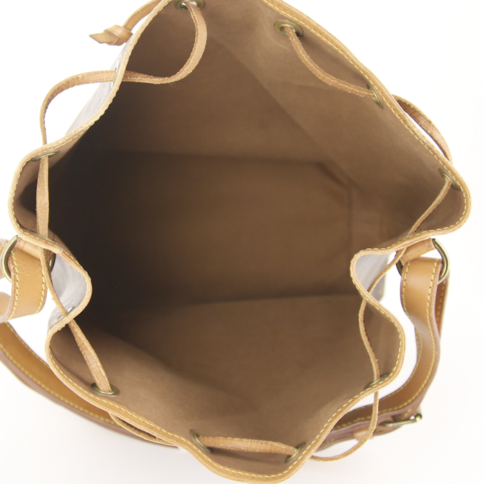 Shopping bag Louis Vuitton Grand Noé in tela monogram e pelle naturale - Detail D2