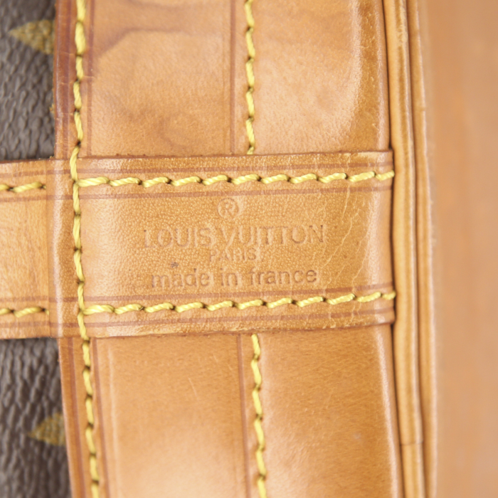 Shopping bag Louis Vuitton Grand Noé in tela monogram e pelle naturale - Detail D3
