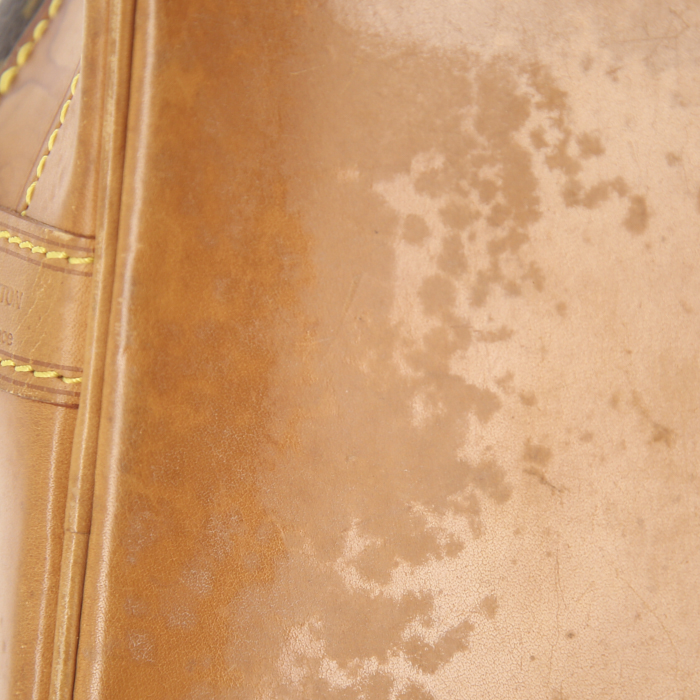 Sac cabas Louis Vuitton Grand Noé en toile monogram et cuir naturel - Detail D4