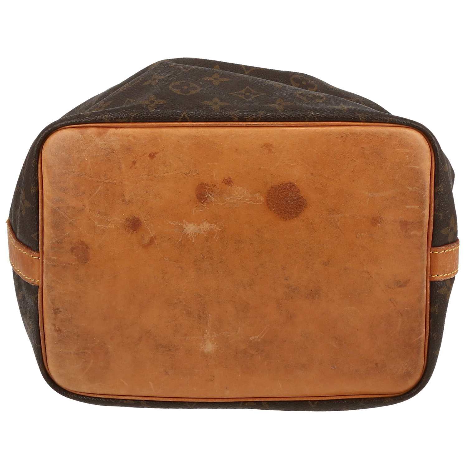 Louis Vuitton  Petit Noé handbag  in brown monogram canvas  and natural leather - Detail D1