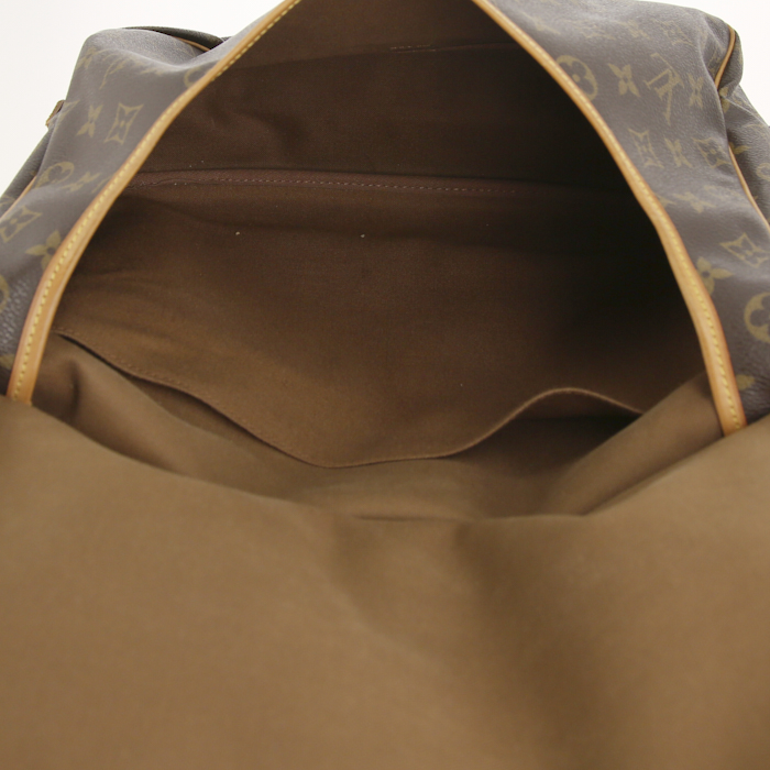 Borsa a tracolla Louis Vuitton Saumur modello grande in tela monogram cerata e pelle naturale - Detail D3