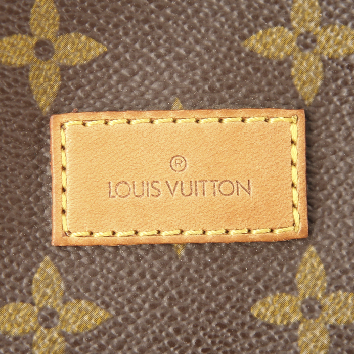 Bolso bandolera Louis Vuitton Saumur modelo grande en lona Monogram revestida y cuero natural - Detail D4