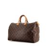 Borsa Louis Vuitton Speedy in tela monogram marrone e pelle naturale - 00pp thumbnail