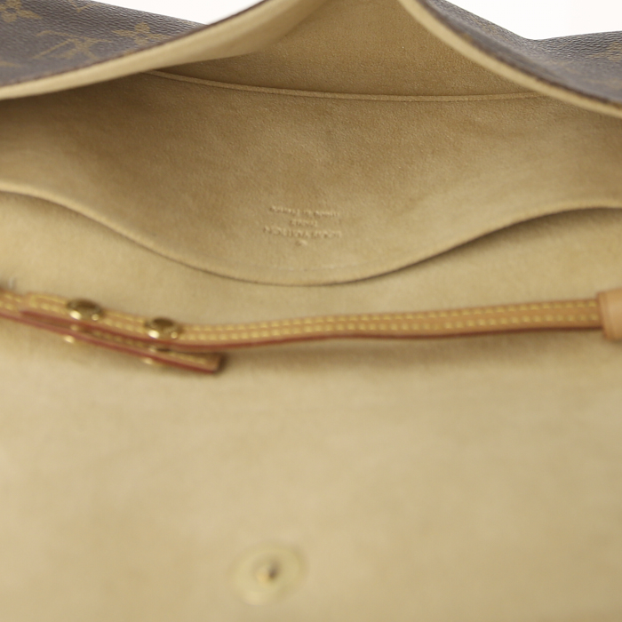 Bolso bandolera Louis Vuitton Twin modelo grande en lona Monogram y cuero natural - Detail D2