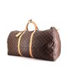 Borsa da viaggio Louis Vuitton in tela monogram cerata marrone e pelle naturale - 00pp thumbnail