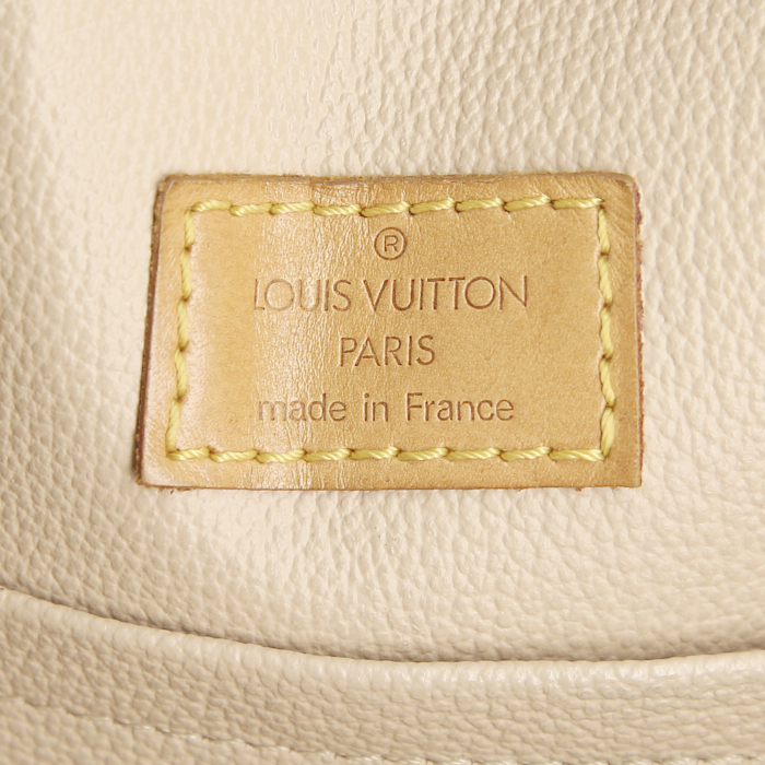 Louis Vuitton Sac Plat shopping bag in monogram canvas and natural leather - Detail D3