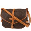 Louis Vuitton  Saumur small model  shoulder bag  in brown monogram canvas  and natural leather - 00pp thumbnail