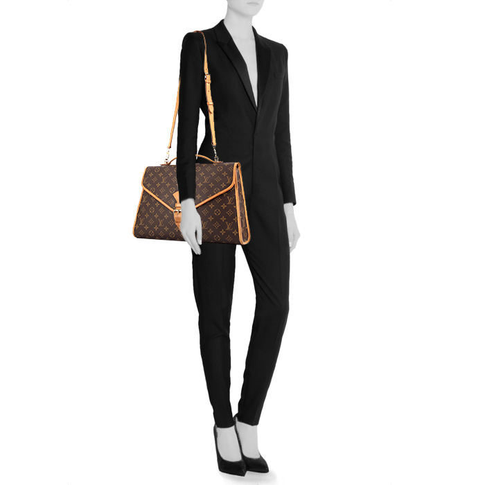 Sac à main Louis Vuitton Bel Air grand modèle en toile monogram et cuir naturel - Detail D1