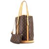Shopping bag Louis Vuitton Bucket modello grande in tela monogram e pelle naturale - 00pp thumbnail