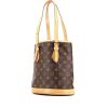 Shopping bag Louis Vuitton petit Bucket in tela monogram e pelle naturale - 00pp thumbnail
