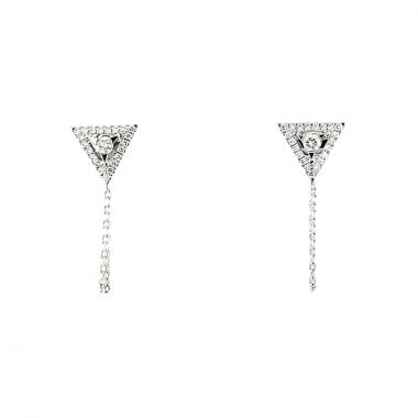 Paire de boucles d'oreilles Messika Théa en or blanc 14 carats et diamants