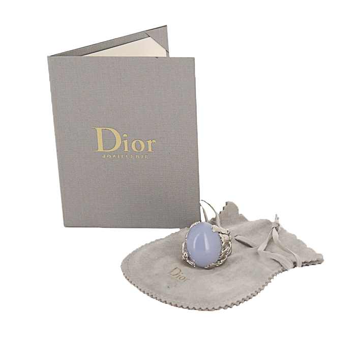 Dior Gourmande ring in white gold and diamonds and in chalcedony - Detail D2