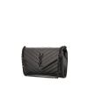 Saint Laurent College handbag/clutch in black chevron quilted leather - 00pp thumbnail