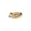 Cartier Trinity small model ring in yellow gold,  pink gold and white gold and in diamonds - 00pp thumbnail