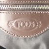 Tod's G-Bag shopping bag in taupe coated canvas and brown leather - Detail D4 thumbnail