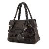 Valentino Garavani handbag in dark brown leather and dark brown braided leather - 00pp thumbnail