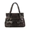 Valentino Garavani handbag in dark brown leather and dark brown braided leather - 360 thumbnail