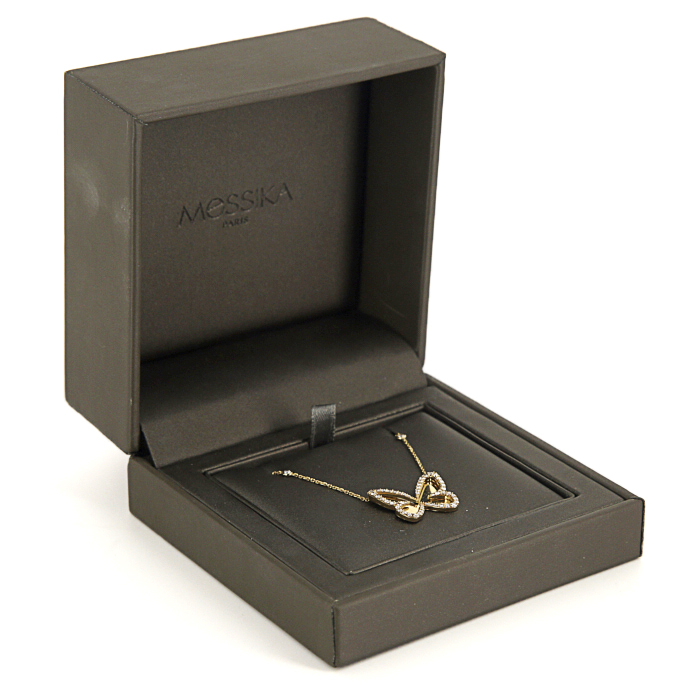 Messika Butterfly medium model necklace in yellow gold and diamonds - Detail D2