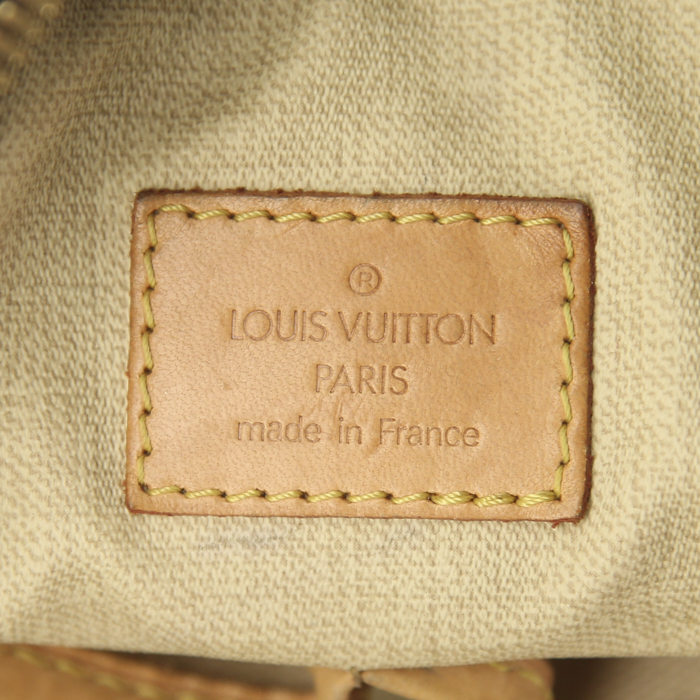 Sac à main Louis Vuitton Trouville en toile monogram marron et cuir naturel - Detail D4