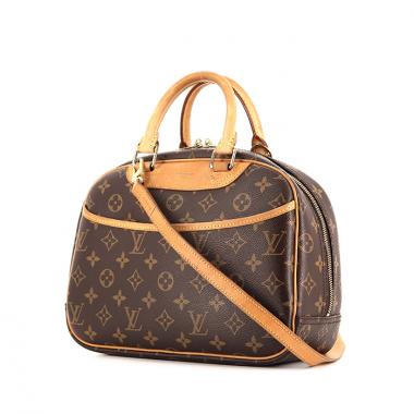 Sac à main Louis Vuitton Trouville en toile monogram marron et cuir naturel