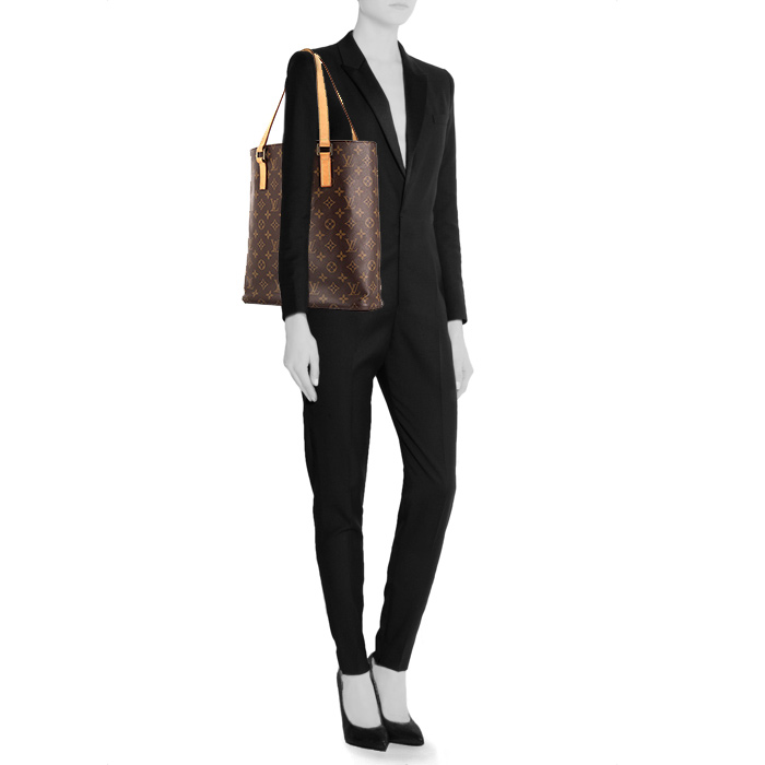 Shopping bag Louis Vuitton in tela monogram e pelle naturale - Detail D1