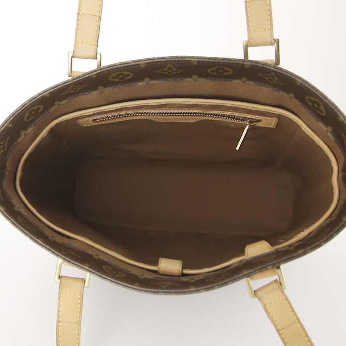 Shopping bag Louis Vuitton in tela monogram e pelle naturale - Detail D2