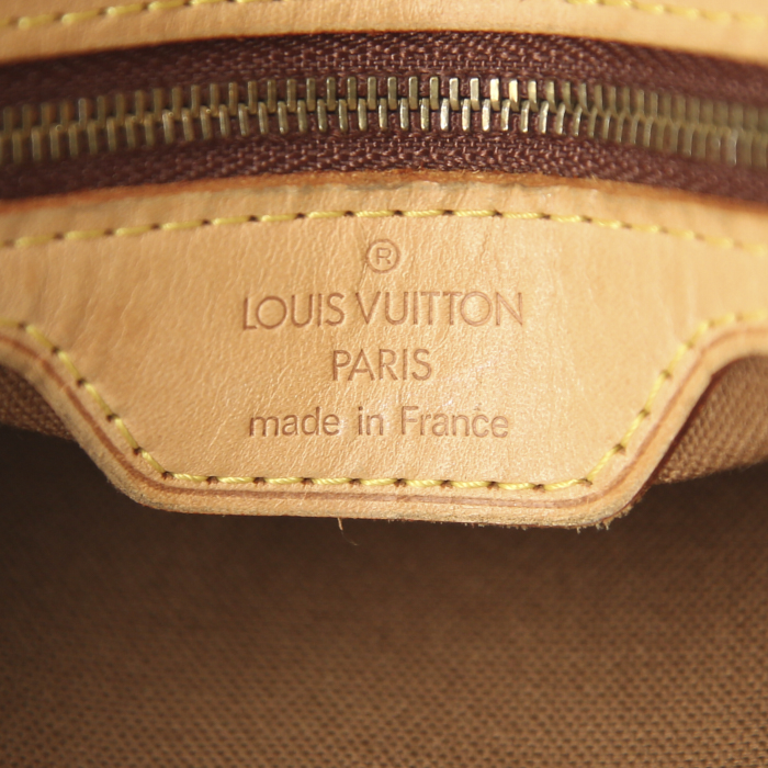 Shopping bag Louis Vuitton in tela monogram e pelle naturale - Detail D3