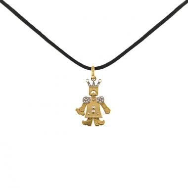 Pomellato Pantin Roi large model pendant in yellow gold and diamonds