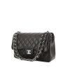 Chanel Timeless jumbo handbag in black quilted grained leather - 00pp thumbnail