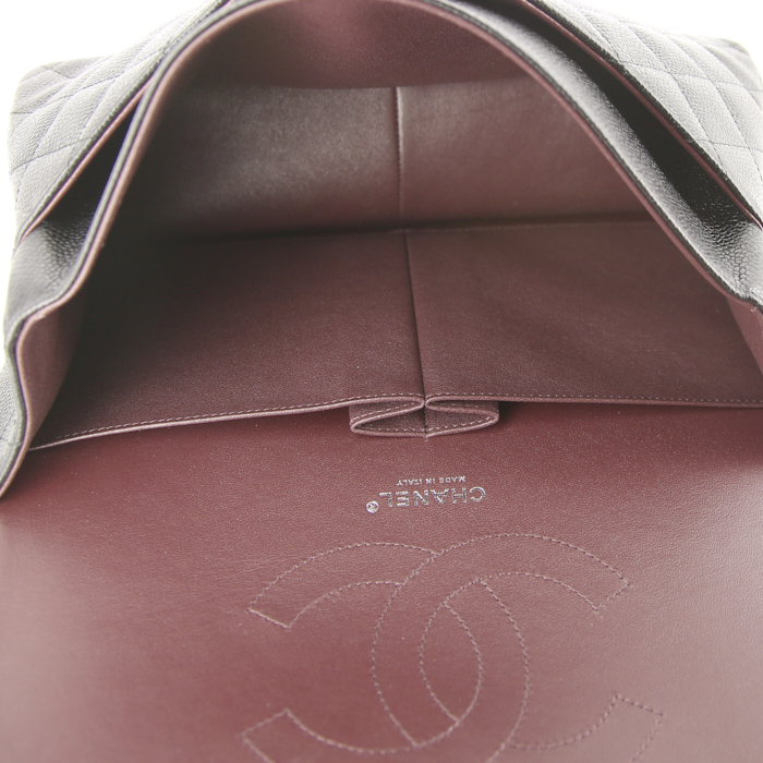 Borsa Chanel Timeless jumbo in pelle martellata e trapuntata nera - Detail D3