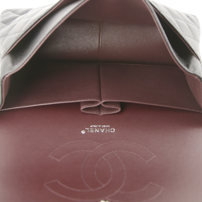 Borsa Chanel Timeless jumbo in pelle martellata e trapuntata nera - Detail D3