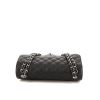 Chanel Timeless jumbo handbag in black quilted grained leather - 360 Front thumbnail